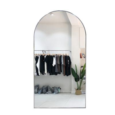 China Minimalist Full Length Mirror Rectangle Standing Hanging Dressing Workshop Dressing Mirror Stainless Steel Wall Mounted Frame for sale