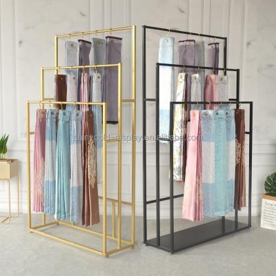 China Shop and Supermarket Curtain Cloth Display Rack Textile Scarf Display Rack Floor Retail Display Rack for sale