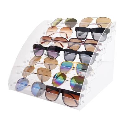 China Optical Store Acrylic Multi Layers Sunglasses 7 Show Organizer Display Stand Holder Glasses Rack For Optical Store for sale