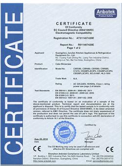 CE - Guangzhou Junjian Kitchen Appliances & Refrigeration Equipment Co., Ltd.