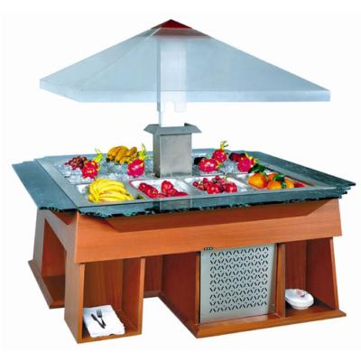 China Single-Temperature Refrigerated Table Top Display Counter Display Buffet Salad Bar Hotel Commercial Cooling Equipment for sale