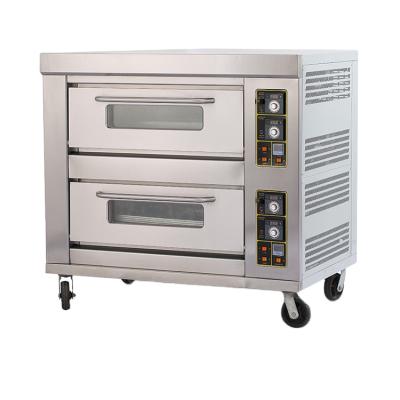 China Garment shops China Guangdong double-layer six-tray multi function commercial gas pizza oven for sale