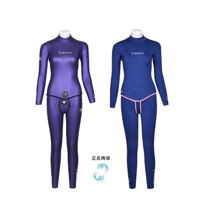 China BESTDIVE Yamamoto Neoprene Women 3mm Hoodless Antibacterial Reversible SCS Two Piece Classic Wetsuits Long Sleeve For Freediving for sale