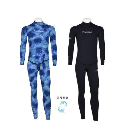 China BESTDIVE Yamamoto Neoprene Men's Classic Two Piece Stretch Nylon Wetsuits Antibacterial Reversible Sleeve 3mm Long Hoodless for Freediving for sale