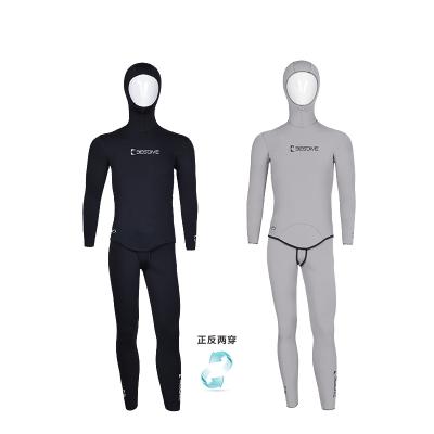 China BESTDIVE Yamamoto Neoprene Men's Classic Two-Piece Stretch Nylon Wetsuits 3mm Long Reversible Antibacterial Hooded Sleeve for Freediving for sale