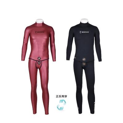 China BESTDIVE Yamamoto Neoprene Men's Classic Two Piece Reversible Sleeve Antibacterial SCS Wetsuits 3mm Long Hoodless For Freediving for sale