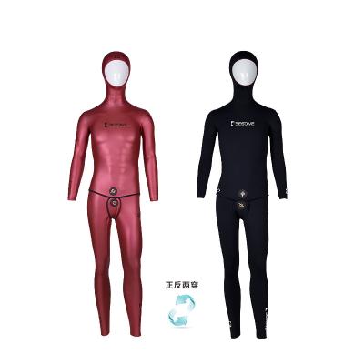 China BESTDIVE Yamamoto Neoprene Men Two Piece Classic Wetsuits 3mm Reversible Antibacterial SCS Hooded Long Sleeve For Freediving for sale