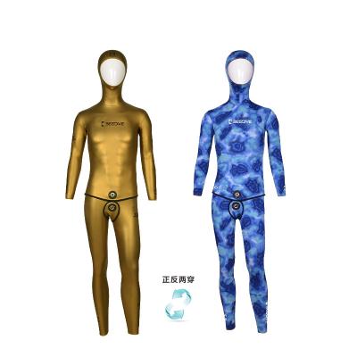 China BESTDIVE Yamamoto Neoprene Men Two Piece Classic Wetsuits 3mm Reversible Antibacterial SCS Hooded Long Sleeve For Freediving for sale