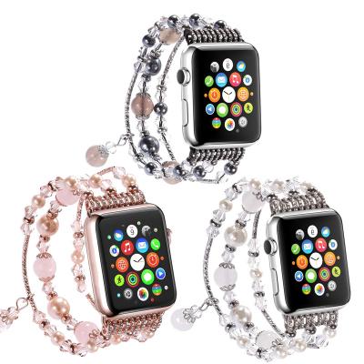 China Gems & Stones Woman Jewelry Bracelet Watch Band For Apple Watch Series 1 2 3 4 5 Mode Strap For Iwatch Band 38mm 40mm 42mm 44mm for sale