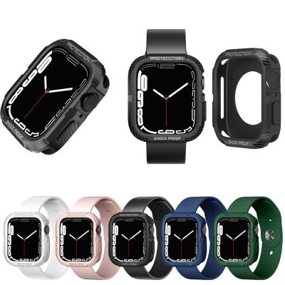 China Shockproof Watch Case For Apple Watch Series 1 Se 2 3 4 5 6 7 Rubber Protector For iwatch 38 40 41 42 44 45mm Bumper Cover For Watch 1/2/3/4 Apple /5/6/7/SE for sale