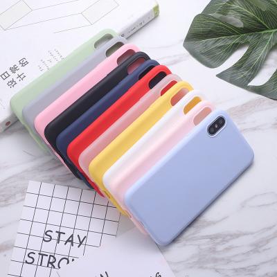 China Colorful Solid Color Soft TPU Phone Case For iphone 5 7 8 Plus 11 Se 5S 6 X XS XR Max Max Protector Cover TPU Shockproof Phone Case for sale