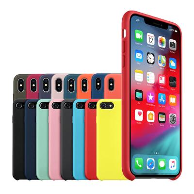 China 54 Colors Soft PC Silicone Phone Case For iPhone 11 12 pro 6 6s max 7 8 plus X Xs Max Xr Back Cover Silicone Phone Case Solid Color TPU for sale