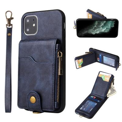 China Retro Leather Phone Case Card Wallet Bag For iPhone 6 7 8 Plus X XS XR Stand Holder OEM 11 12 Max Pro Max Luxury Cell Phone Cover for sale