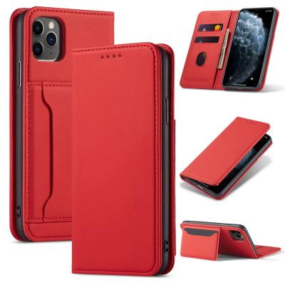 China Good Quality Flip Phone Cover Magnetic Leather Case For IPhone Samsung Huawei Xiaomi Card Wallet Bag Phone Holder Stand OEM for sale