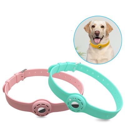 China FOR PETS Silicone Dog and Cat Anti Lost Neck Strap Collars For Apple AirTag Band Slot Tracker Stopper Cover Protector Case for sale