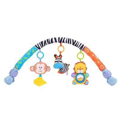 China Wholesale Baby Calming Plush Rabbit Elephant Zebra Animals Baby Toys Hanging Crib Pram Travel Spiral Activity Toy for sale