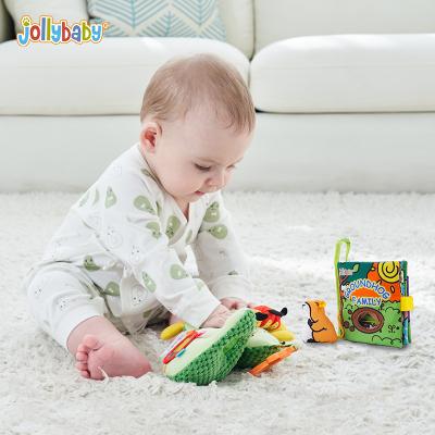 China 0 Soft Plush Toys Newborn Animal Rattle Book Cloth Jollybaby Promotion Safety Gift Toy Set Ball Material for sale