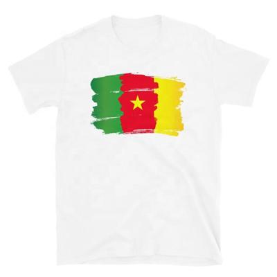 China Breathable High Quality Custom Made Cameroon Flag Cotton Polyester T-shirt White Logo T-shirt for sale