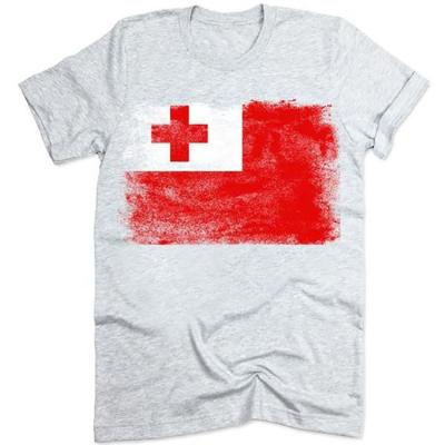 China Breathable High Quality 240GSM Heavy Duty Cotton T-shirt OEM Service 100% Tonga Flag T-shirt for sale