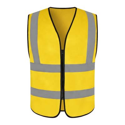 China Custom Made Various Construction Water Proof Safety Vest Fashion Reflective Vest Light Yellow Running Reflective Safety Shirt Vest for sale