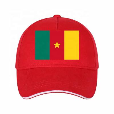 China Promotional Red Plain Wholesale Plain Men's Plain Dad Hat Cameroon Election Cameroon Hat Custom Logo Baseball Cap Cameroon Flag Hat for sale