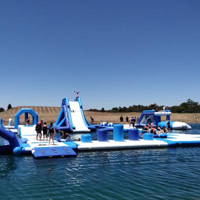 China For Lake Or Other Open Water Bouncia Inflatable Water Park In Stock With TUV Certification For Adults And Kids for sale