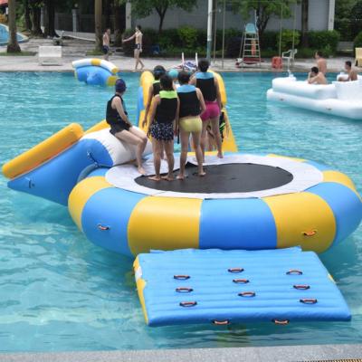 China Swimming Pool Inflatable Water Trampoline Combo With Slide For Kids for sale