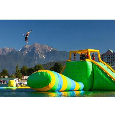 China For lake or other inflatable open water action tower/inflatable water tower with climbing wall for jump drop for sale