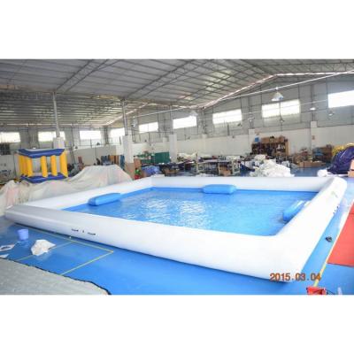 China 0.9mm PVC Tarpaulin 10*8m Square Forming Inflatable Swimming Pool For Outdoor Activity for sale