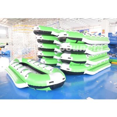 China 2.0mm PVC tarpaulin for double bottom lanes inflatable water banana boat for sale for sale