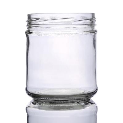 China CANDY 377ml Round Single Clear Flint Honey Jam Glass Jar for sale