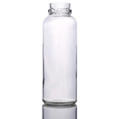 China Beverage 330ml Simple Clear Round Flint Glass Bottles For Beverage for sale