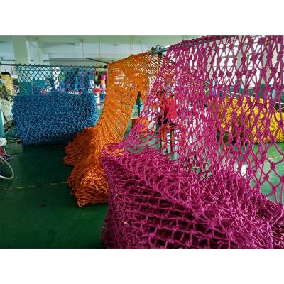 China Purse Seine for amusement facilities Very strong polyester knotted safety net for playground fencing for sale