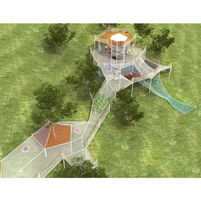 China Kindergarten Large outdoor rope and net based playground, rope course adventure park, support customization for sale