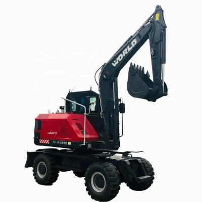 China Farms LICHMACH Sales WORLD Brand Small Land W260W-9 Moving Wheel Hydraulic Excavator 6 Ton With Hammer Optional With EPA for sale