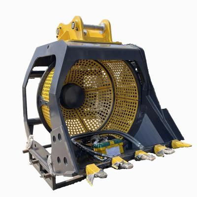 China LICH Farms Sales 12-18T Excavator Use Rotary Screening Bucket For Excavator Can Be Used On Land And Underwater for sale