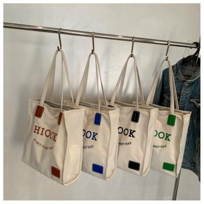 China Other Custom Oversized Eco Friendly Bag Tote For Ladies With Logo Fashion Ins Cotton Canvas For Daily Used for sale