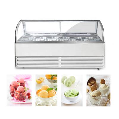 China Double-temperature Prosky Design Gelato Ice Cream Display Fridge Trays Showcase Freezer Small 12 Counter Pan For Sale for sale