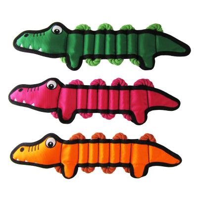 China Viable Pet Product Crocodile Shaped For Dog Play Oxford Cloth For Dog Chew Rope Toy for sale