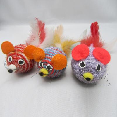 China Viable Pet Toy Cat Toy Mouse Shaped For Cat Play With Good Material 3 Color Optional for sale