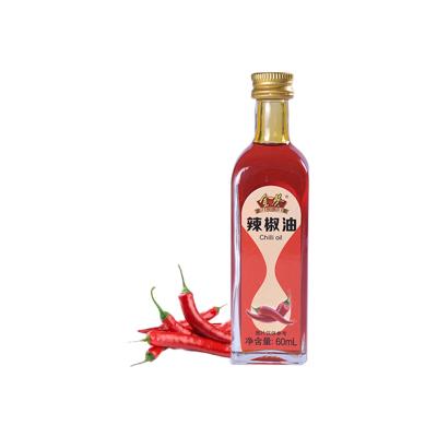 China Cheap Jar Hot Price Chili Oil Seasoning 60Ml Bottle For Food Red Pepper Oil for sale