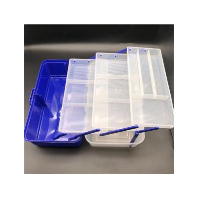 China New PP Manufacture 36x20x21cm Professional Portable Large Capacity Multifunctional Plastic Carp Bait Hooks Tackle Tool Fishing Box for sale