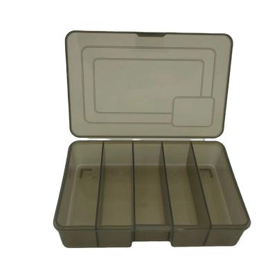 China Portable pp bait hook fishing tackle box small five grid waterproof hard plastic box luya box for sale