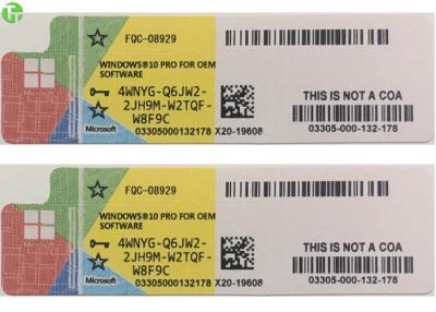 中国 勝利 10 プロ COA 免許証のステッカー、ウィンドウズ 10 のプロ パック 32 ビット/64 ビット小売り箱 販売のため