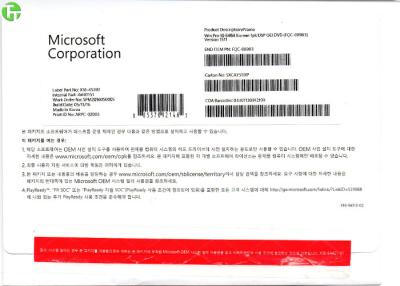 China Korea Language Microsoft Windows 10 Professional OEM Package 100% online activation for sale