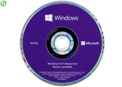 China Windows 10 COA License Sticker Windows 10 Pro OEM With Genuine Purple DVD + Key License for sale