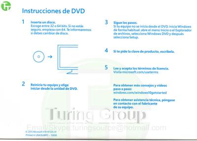 China DVD Key Sticker Microsoft Win 10 Pro OEM 64 Bit Spanish Language Global Application for sale