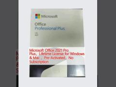 Microsoft Office 2021 Pro Plus，Lifetime License for Windows & Mac ，Pre-Activated，No Subscription