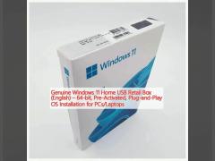 Genuine Windows 11 Home USB Retail Box (English) – 64-bit, Pre-Activated, Plug-and-Play OS Installation for PCs/Laptops