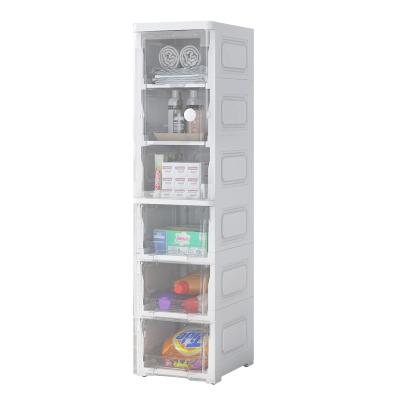 China Eco-friendly hot sale small plastic storage cabinet for laundry room, living room and kitchen for sale